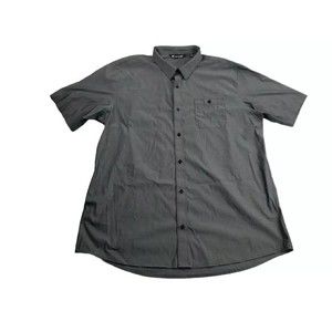 Travis Mathew Men's Short Sleeve Button-Down Shirt in Charcoal Gray